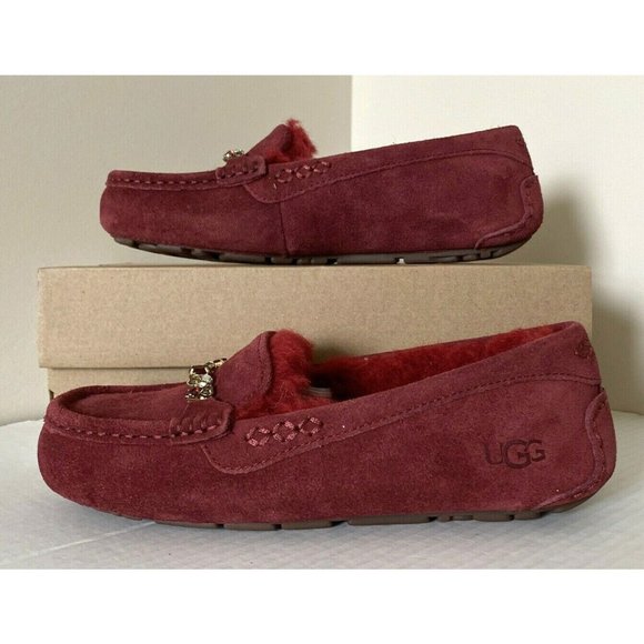 New UGG Ansley Charm Gem Women Fashion Moccasin Slippers Size 5 Kiss - Picture 4 of 7